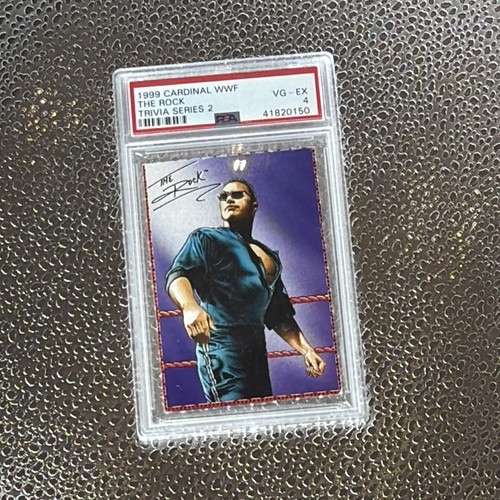RARE Cardinal 1999 The Rock Dwayne Johnson WWF Card PSA