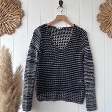 Helmut Lang sweater top open knit linen blend Small