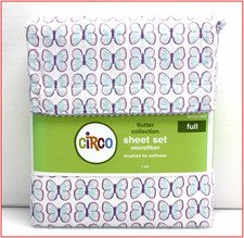 Circo FLUTTER Purple Blue BUTTERFLY Sheet Set 13" Deep Microfiber FULL NEW