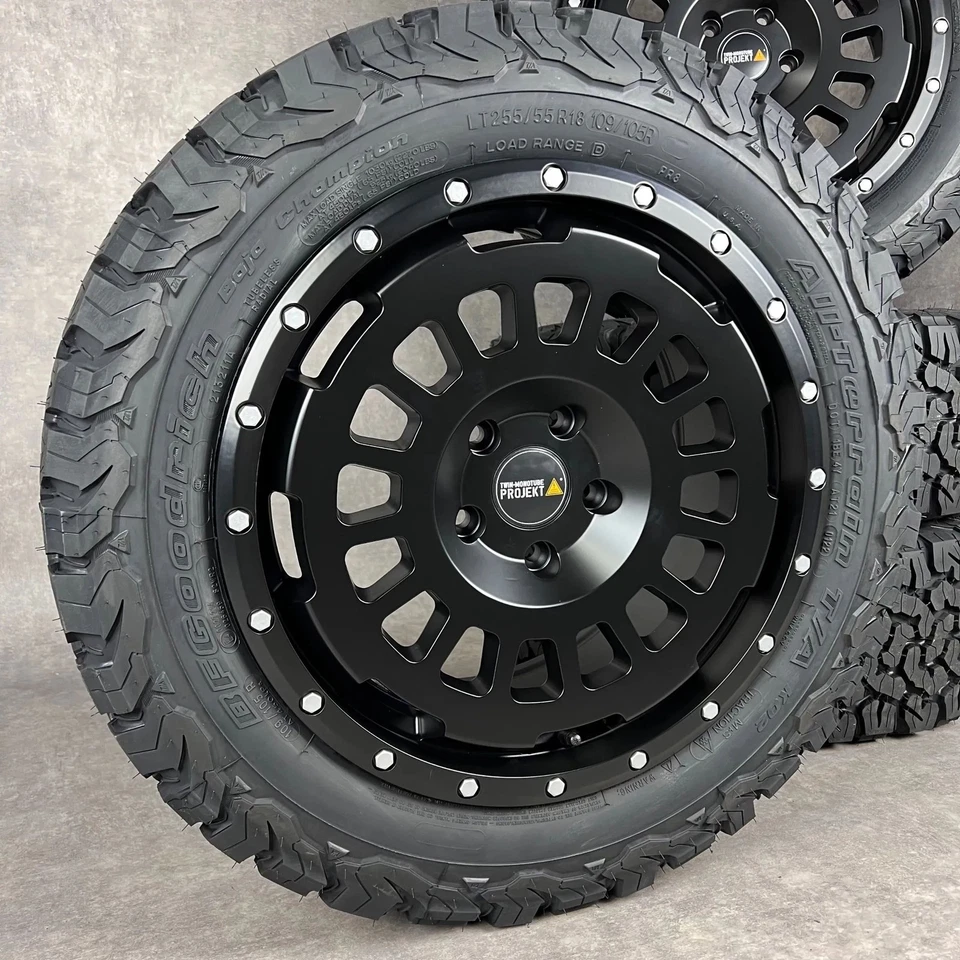 Twin Monotube AT 18" Offroad Felgen Räder VW T5 T6 T6.1 All Terrain Black 255/55 - Bild 3 von 4