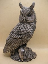 Vintage Birmingham Hallmarked Filled Sterling Silver Owl Statue - LARGE Exmple