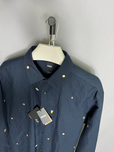 NUEVO CON ETIQUETAS Hugo Boss Lukas camisa botón azul talla XXL - Imagen 6 de 8