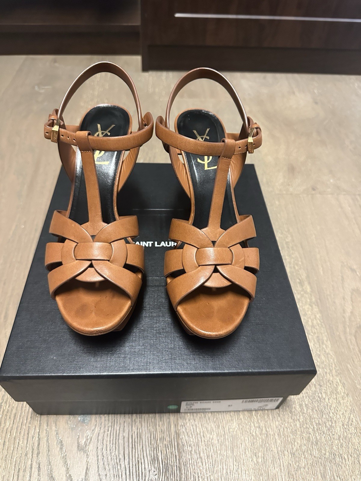 SAINT LAURENT Sandalo Ysl Tribute beige scuro taglia 37