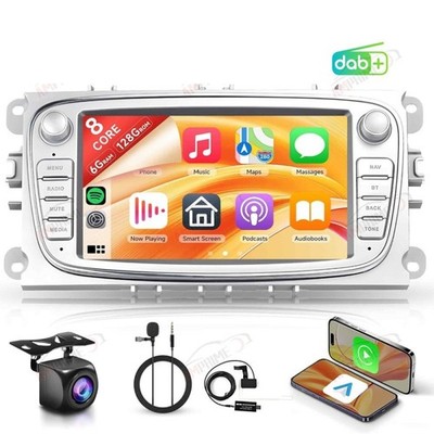 DAB+ Carplay AutoRadio Für Ford Focus Mondeo S/C-Max Galaxy 6+128G Android15 GPS