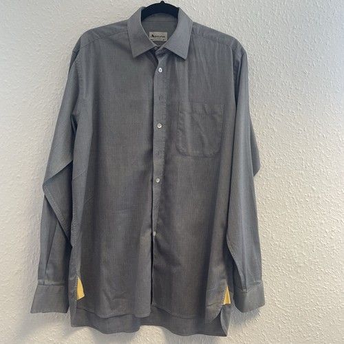 Aquascutum, Aquascutum Shirt Grey M Medium Vintage Casual Long Sleeve