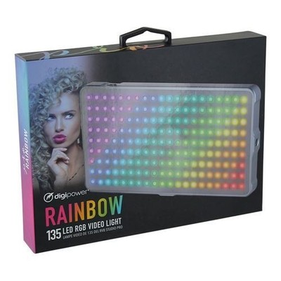 Digipower -Rainbow RGB 135 LED Video Light for Digital/Mirrorless Cameras Silver