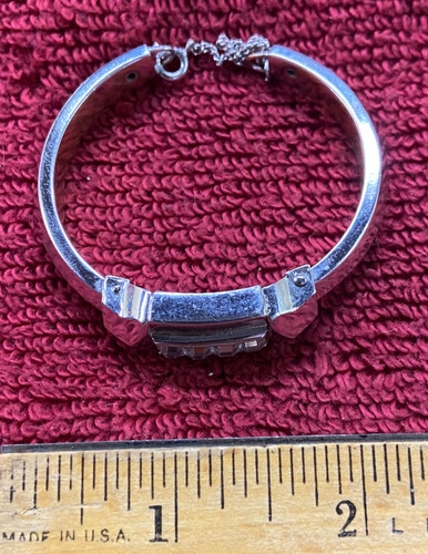 Silvertone Rhinestone Bracelet B21