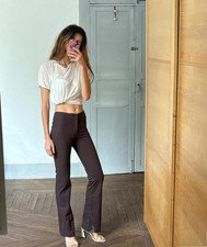 Vintage Joseph Dark chocolate brown flared pants, Mid waist bootcut skinny trous