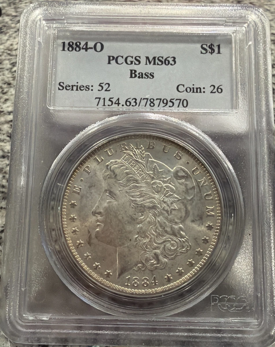 PCGS Certified MS 63 Graded 1884 Year Morgan US Dollars (1878-1921 PCGS Certified MS 63 Graded 1884 Year Morgan US Dollars (1878-1921