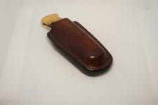 handmade buck 110 custom leather sheath dark brown, waxed, Sheath Only