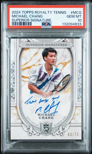 2024 Topps Royalty Superior Signatures Michael Chang #SS-MCG /75 PSA 10 Pop 4