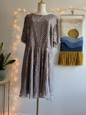 NWT ASOS Embellished Sequin Gold Dress Glam Party Cocktail Size 14