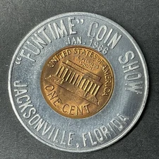 FUNTIME COIN SHOW Jacksonville FL Penny Encased Coin 1964 One Lincoln Cent