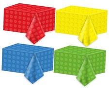 4PCS Building Blocks Party Tablecloth Building Blocks Theme Birthday Party