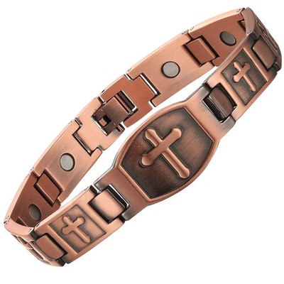 Magnetisches reines Kupfer Gliederarmband mit 8 hochwertigen Magneten, kostenlose UK-Lieferung