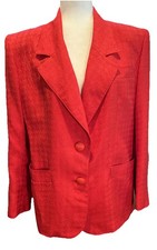 VTG LILLI ANN Coral Textured Cotton Blend Blazer Jacket Size XL. P17320