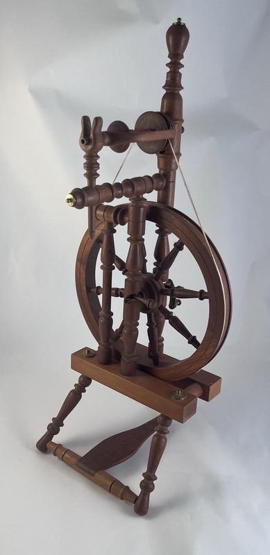 Miniature 18” Castle Style Spinning Wheel Wood Salesman Sample - Works!