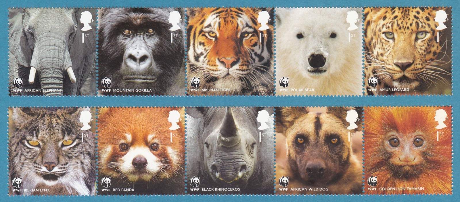 GB 2011 - WORLD WILDLIFE FUND WWF  Set of 10 Stamps SG 3162 - SG 3171 MNH