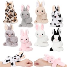 8 Pack Kids Plush Gifts Easter Stuffed Animal Cat Slap Bracelets - 8 Inch Cla...