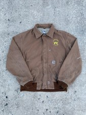Flame Resistant  Lantern Drilling  Santa Fe Carhartt brown jacket SZ L paint FR