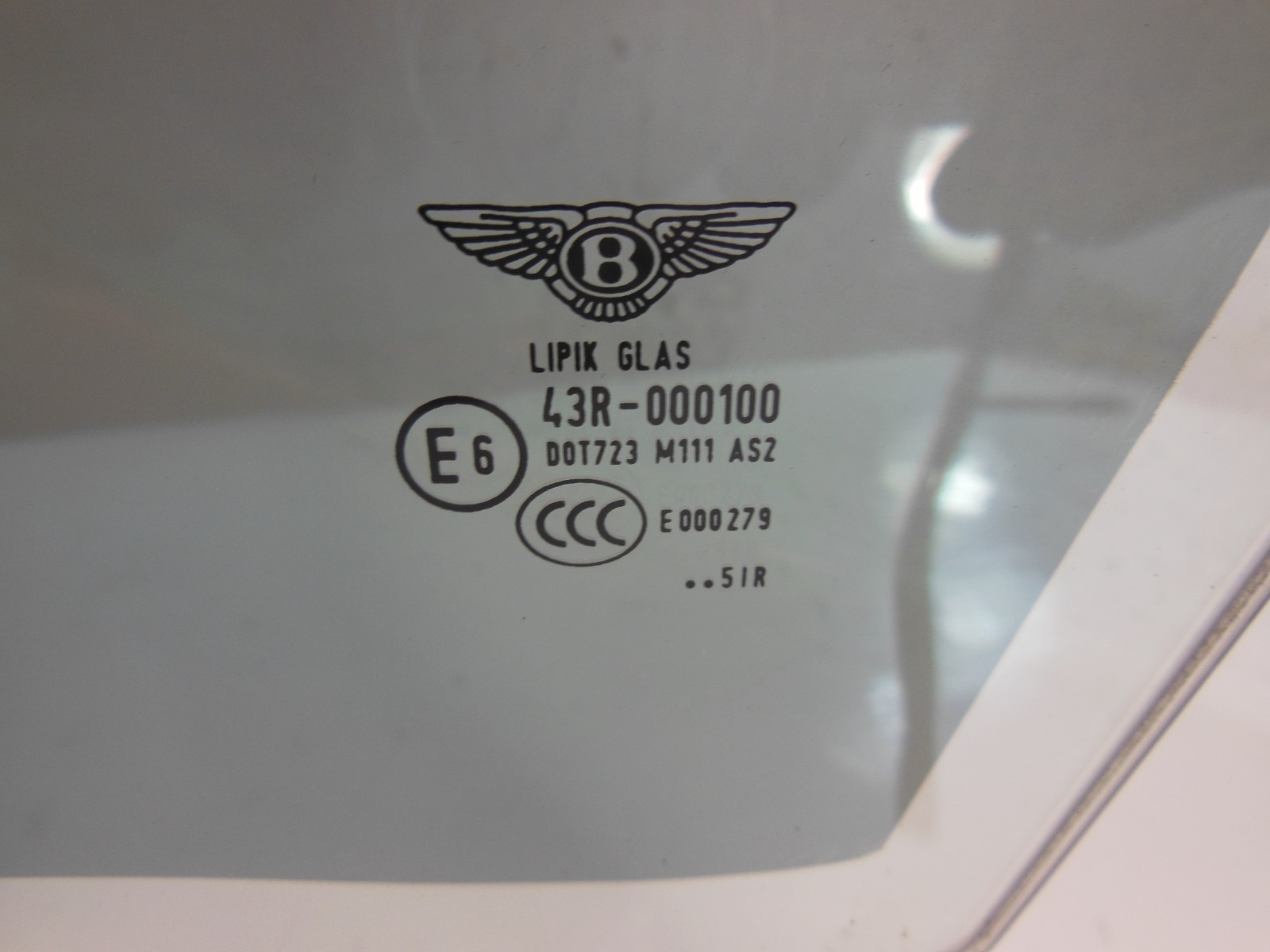 2006 Bentley Continental Flying Spur Front Door Window Glass Driver Left LH OEM