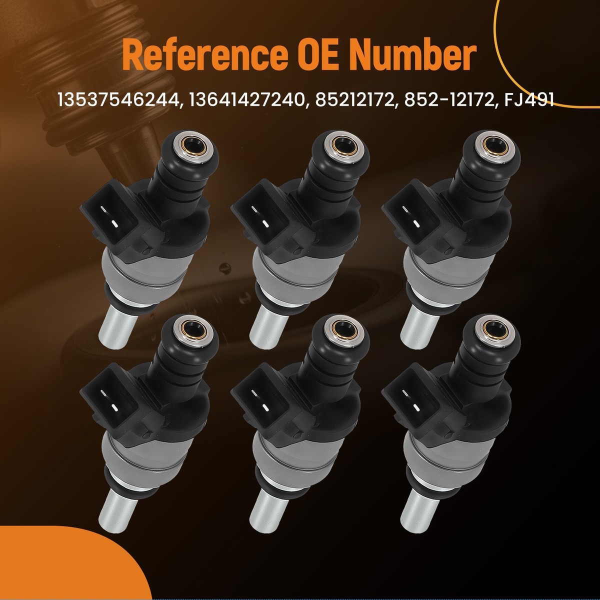 6PCS Fuel Injectors for BMW Z3 2.8L 1999-2002 13537546244