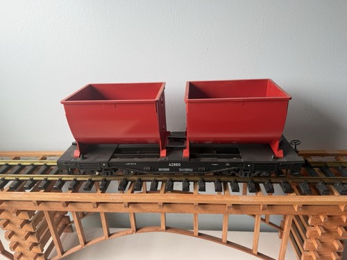 LGB 42869 Rojo Doble Mineral Contenedor Coche Plano con Ruedas de Metal * Escala G * Sin Caja | Zustand: Used