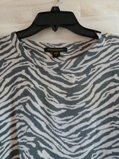 Donna Karan Sleepwear Loungewear SET Women  s Size Large Zebra Print Sweater Knit
