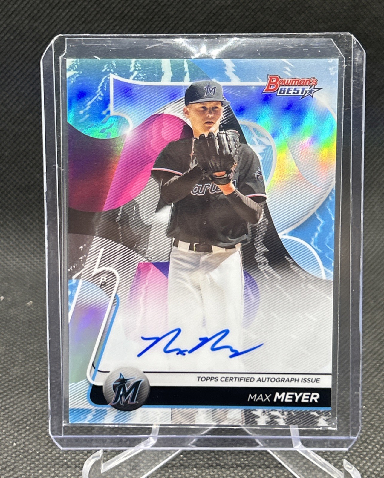 2020 Bowman's Best #B20-MME Max Meyer Best of 2020 Refractor Auto Miami Marlins