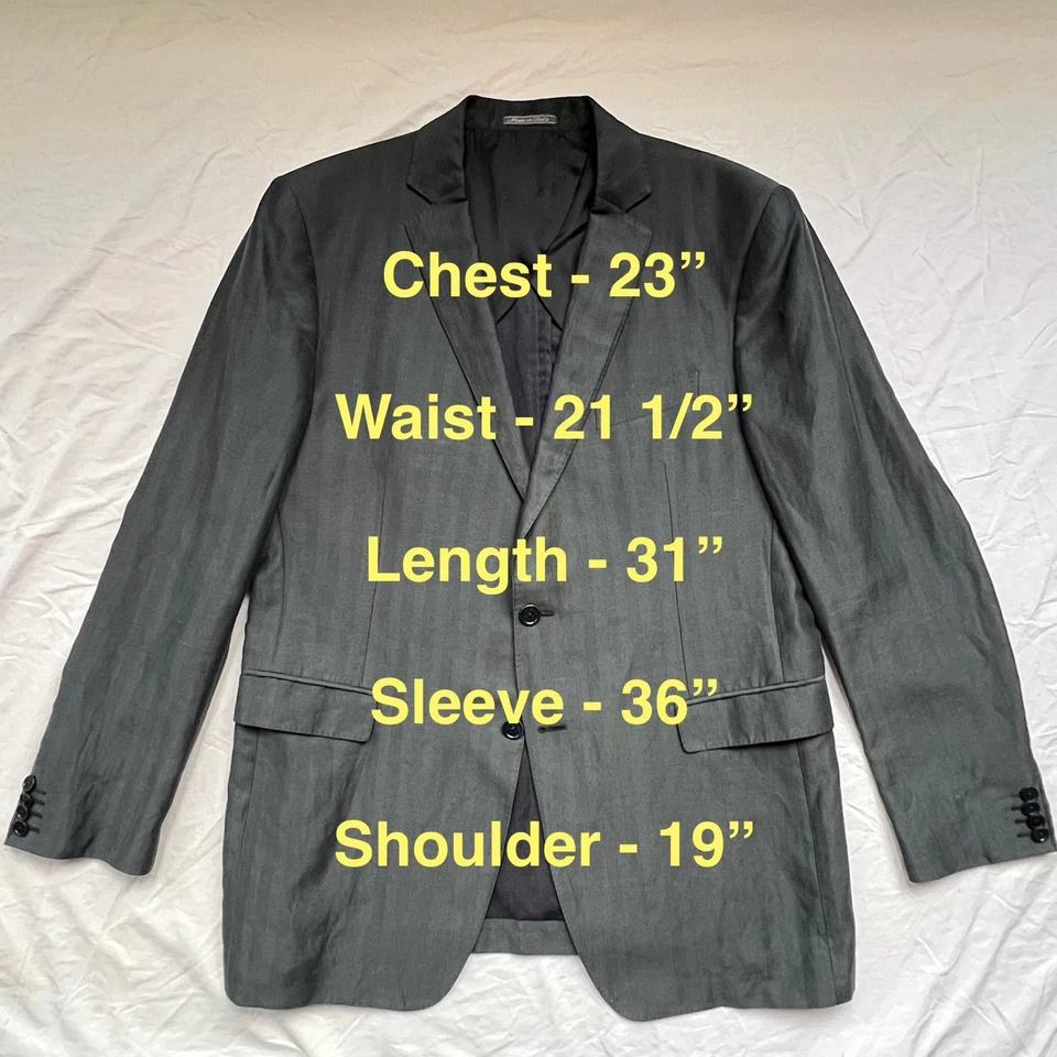 Salvatore Ferragamo черный блейзер куртка мужская 42 R льняной шелк Италия - Изображение 3 из 4