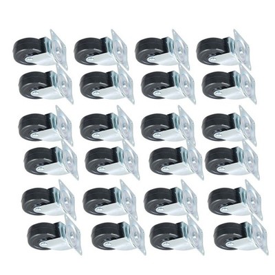 24 × Swivel Caster Wheels 2'' Rubber Base With Top Plate & Bearing Heavy Duty
