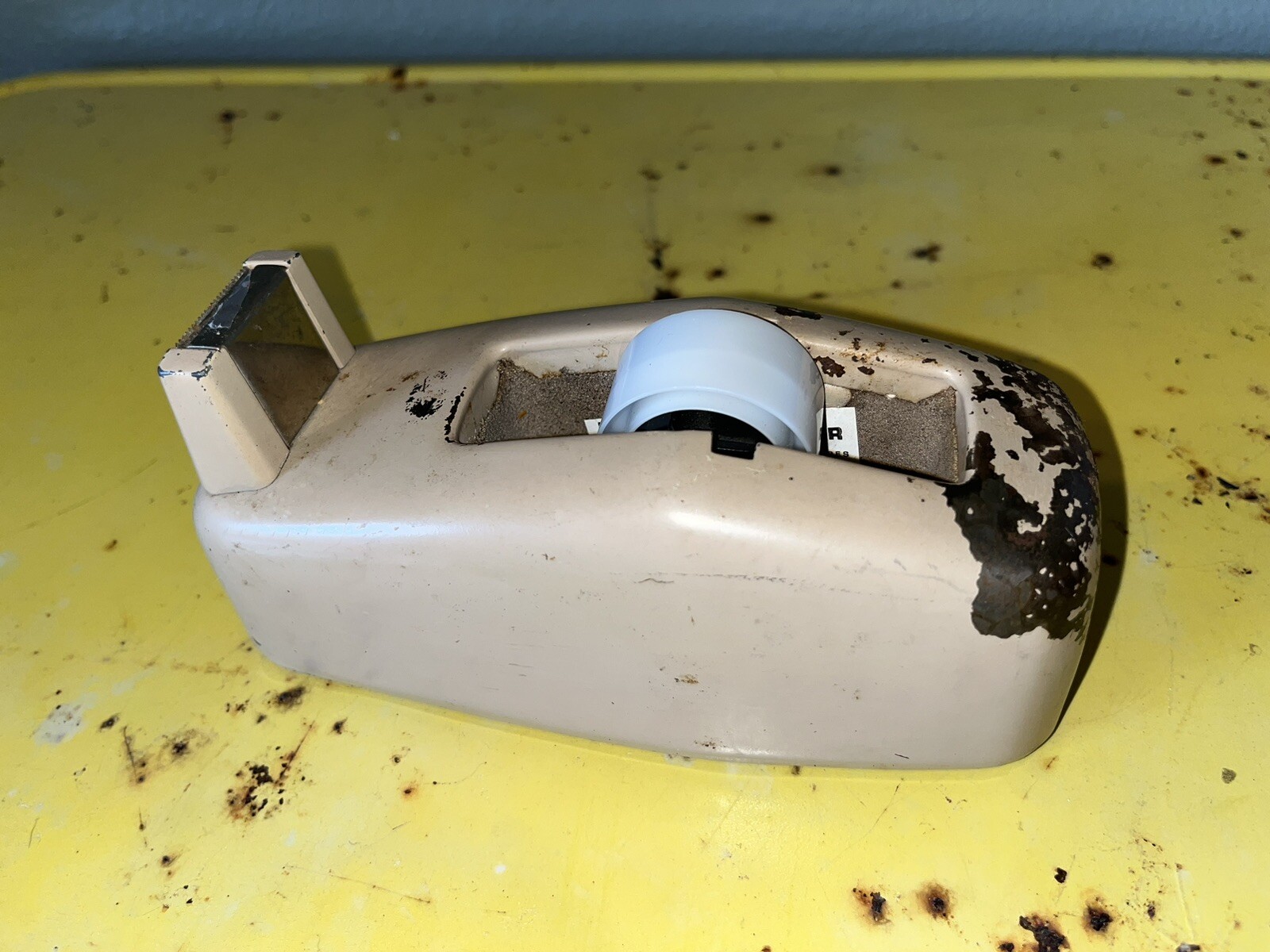 Scotch Tape Dispenser Model C-20 Beige Tan Brown 3M Vintage Chipped Paint Heavy-image