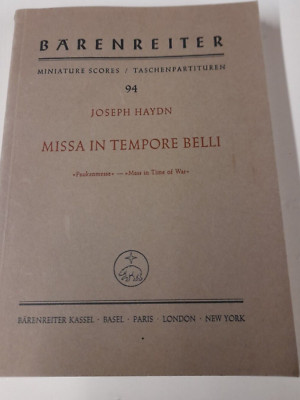 Haydn/ Missa in tempore belli /Barenreiter