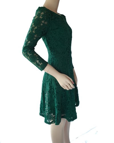 NEW PRINCESS HIGHWAY Gloria Lace Dress Cotton Blend Emerald Size 8 - Picture 7 of 12