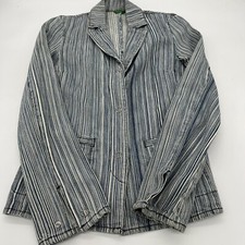 Benetton Taglia Striped Women s Jacket size 40 blues Italy US 4-6