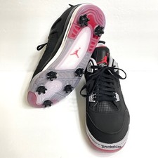 Nike Air Jordan 4 Golf Shoes  Bred  Black Fir...