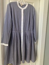 Michael Kors navy and white striped shirt dress, NWT, 14