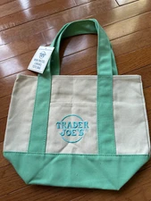 Trader Joe's Pastel Mini Canvas Tote Bags 2025 green
