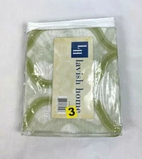 Lavish Home White & Green Embroidered Grommet Curtain Panel, 54"x84"