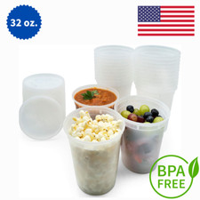 Leakproof 32 oz Deli Containers with Secure Lids - BPA Free
