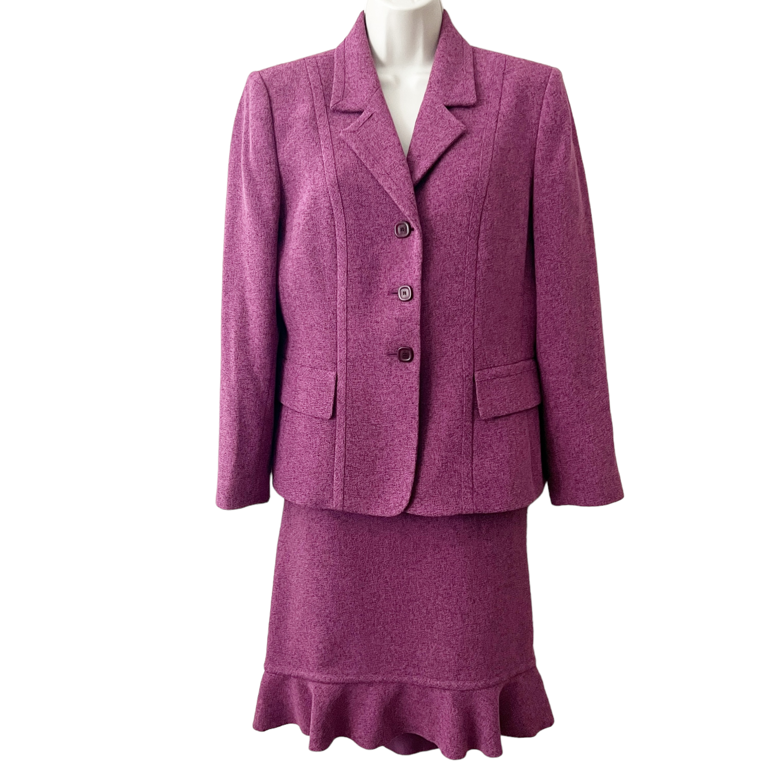 pink blazer skirt set
