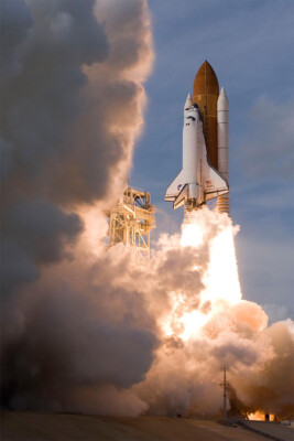 Space Shuttle Atlantis Launch Nasa Sts-122 Print Wall Art Home - POSTER 20''x30''