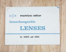 MAMIYA LENS INSTRUCTION BOOK FOR 1000TL/500TL/197465
