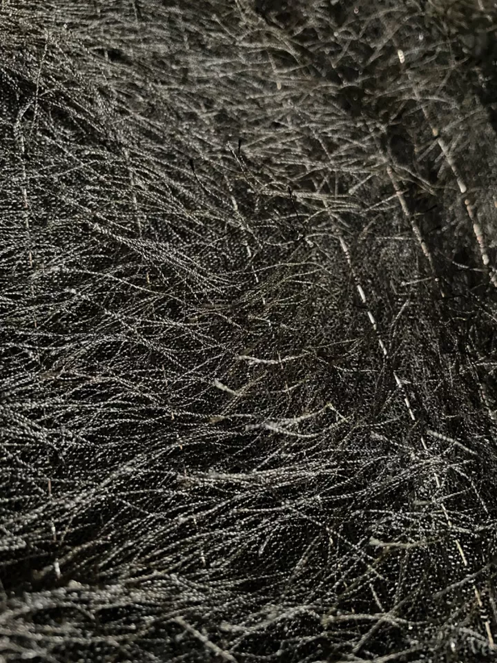 Fabric Lot 5 Yds 24 Ins 60 W Black Eyelash Lame  Silver Threads Stretch Knit - Image 3 of 4