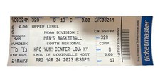 Sweet 16 Alabama vs San Diego State Basketball Game Day ticket Stub. 2023