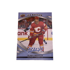 2023-24 Upper Deck NHL MVP Hockey Card #83 Elias Lindholm Ice Battles Flames