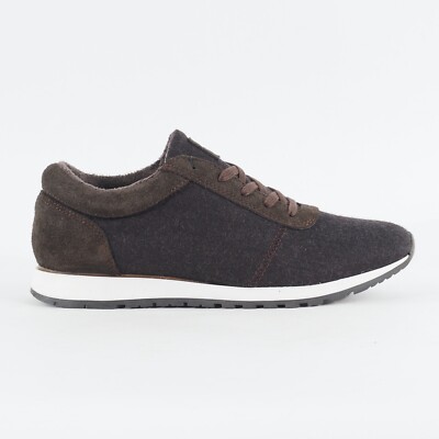 Herren Hackett Fox Laufsohle 898DK dunkelbraun Schnürschuhe Freizeit Wandern Stoff Schuhe