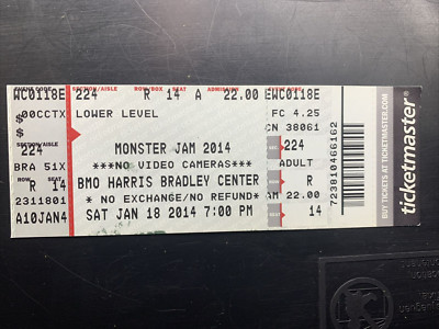1/18/2014 Milwaukee Bradley Center Monster Jam Full Ticket! Truck Big Foot