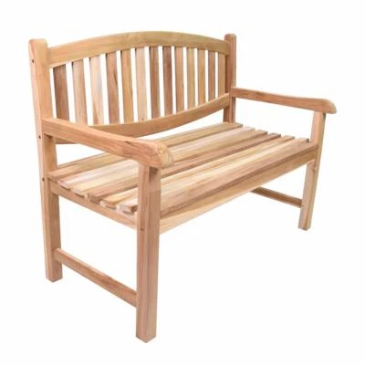 DIVERO 2-Sitzer Gartenbank Parkbank "Bradford" Teak Holz unbehandelt 120 cm