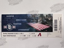 2012 Diamondbacks at San Diego Padres Ticket 9/9/12 Chase Headley Grand Slam HR